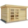 Produktbild: Gartenhaus Leandro-28 Gartenhaus aus Holz in Pinie, Holzhaus mit 28 mm Wandstärke, Blockbohlenhaus mit Montagematerial - Alpholz