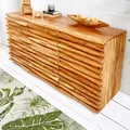 Produktbild: Massivholz Sideboard RELIEF 160cm Akazie Kommode mit Schubladen aufwändige Front