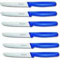Produktbild: Victorinox Messer-Set 6 Stück mit Wellenschliff (Rostfrei, Edelstahl, Spülmaschinengeeignet) blau