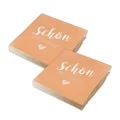 Produktbild: itenga Servietten Schön dass du da bist 30 x 30cm 3-lagig 40 Stück für Kommunion Konfirmation Hochzeit Taufe und andere Feiern (apricot)