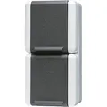 Produktbild: Jung Steckdose 822 W, WG 800, IP44, Aufputz, 2-fach, grau, Feuchtraum