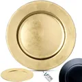 Produktbild: Unterteller Deko-Teller Platzteller Untersetzer Servierplatte Goldfarbe 33 cm