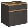 Produktbild: Xora Waschbeckenunterschrank Bogen, Graphit, Grau, Eiche Wotan, Holzwerkstoff, 61x55x40 cm, Made in Germany, stehend, hängend, Badezimmer, Badezimmerschränke, Waschbeckenunterschränke