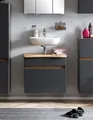 Produktbild: HELD MÖBEL Waschbeckenunterschrank aus MDF in matt grau mit Absetzungen in graphit (B/H/T: 61x55x40 cm)