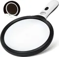 Produktbild: LED Lupe mit Licht 24 LEDs + UV 3-fache Vergrößerung 200g Handlupe Senioren K...