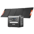 Produktbild: VEVOR tragbare Powerstation, 2400-W-Solargenerator mit 200-W-Falt-Solarpanel, Erweiterbarem 2160-Wh-LiFePO4-Akku, 10 Anschlüssen & Anpassbarer Eingangsleistung für Zuhause, Camping & Wohnmobil