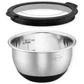 Produktbild: SILBERTHAL Edelstahl Schüssel mit Deckel - 700ml Rührschüsseln zum Servieren, Kochen, Backen, Aufbewahren - Rutschfester Boden