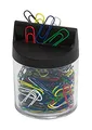 Produktbild: Wedo 2705199 Klammernspender (mit Magnet rund gefüllt, 125 Büroklammern) transparent