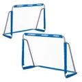 Produktbild: Relaxdays Fußballtor Garten, 2er Set, Kinder & Erwachsene, HBT 110 x 150 x 75 cm, Metall, stabile Tore für Fußball, blau