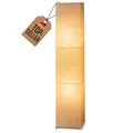 Produktbild: Trango LED Stehlampe OSLO 1213 – 125 cm hoch, eckig – Reispapier-Lampenschirm in Beige – 2x E14 Fassung – modernes Design
