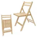 Produktbild: Holz Klappstuhl Natur Belastbar Bis 100 Kg - 79 X 59 Cm - Küchen Beistell Stuhl Klappbar