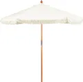 Produktbild: Sekey Ø 220 cm Rund Sonnenschirm aus Holz UV50+ mit Fransen im Boho-Stil für Balkon Garten Terrasse Pool und Café, Creme