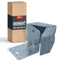 Produktbild: HELPMATE Winkelverbinder mit Sicke 100x100x90 mm, galvanisch verzinkt, blau passiviert, Holzverbinder 12 Stück, Silber, 8099978