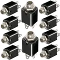 Produktbild: ✅Klinken Einbaubuchse 6,35mm Stereo Kunststoff  10 Stück  Einbaubuchse Buchse