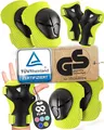 Produktbild: 99FLIPS Knieschoner Kinder 3 Jahre Schoner Inliner Kinder - Schlittschuhe Kinder [6er Set] FLASH - XS Grün - Protektoren - Knieschützer Kinder Protektoren Knie- und Ellenbogenschützer