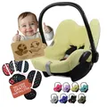 Produktbild: Frottee Sommerbezug [Schonbezug für Babyschale] Autositz kompatibel mit Maxi Cosi Cabrio Fix + GRATIS Gurtpolster (hellgelb + GP)