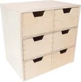 Produktbild: Creative Deco Schubladenbox Schubladenelement Mini-Kommode für Kleinigkeiten aus Birkensperrholz, (6-St)