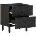 Produktbild: vidaXL Nachtkommode, Nachttisch Schwarz 40x33x46 cm Massivholz Mango