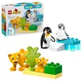 Produktbild: LEGO DUPLO Wildtier-Familien: Pinguine und Löwen – Spielzeug zur Förderung der Feinmotorik für Mädchen & Jungen ab 2 Jahren – Lernspielzeug für Kleinkinder mit 4 Tierfiguren – Geschenkidee – 10442