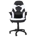 Produktbild: Bürostuhl MCW-K13, Drehstuhl Gamingstuhl, ergonomisch, verstellbare Armlehne, Kunstleder ~ schwarz-weiß