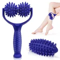 Produktbild: Aulese Massageroller Mit Griff, Auswechselbare Massage Roller, Selbstmassagerolle mit 3 Klein Igelball für Beine Füße Schultern Rücken Arme Hände