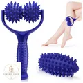 Produktbild: Massageroller mit 3 Igelbällen für Beine, Rücken, Schultern, Blau, aus PVC