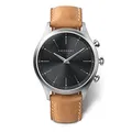 Produktbild: KRONABY Hybrid Smartwatch Herren Leder Braun - Intelligente Analoguhr - Wasserdicht 10 ATM - Musik, Schritte, Benachrichtigungen - S3123/1 Sekel