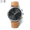 Produktbild: Kronaby Sekel connected watch 41mm Steel Black dial Brown leather S3123/1