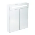 Produktbild: Relaxdays LED Spiegelschrank Stahl, H x B x T: 67 x 60 x 12 cm, weiß