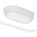Produktbild: Oktaplex LED Kellerlampe BASE 9W 800Lm IP65 Neutralweiß 4000K Ovalleuchte Kellerleuchte Deckenlampe Weiß