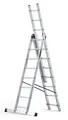 Produktbild: DRABEST | Leiter - PRO Serie - Aluleiter Mehrzweckleiter - 3-teilig - Industrieleiter 3 x 8 Stufen - bis zu 150 kg