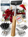 Produktbild: HELDSON® Rückenkratzer Holz [Inklusive 5 Kratzaufsätze] - stufenlos ausziehbar - Wichtelgeschenk - Kratzhand - Back Scratcher - Rücken Massage Kratzer - Geschenk für Senioren, Frauen & Männer