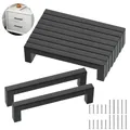 Produktbild: talifoca 10 Stück Möbelgriffe, Schwarz 128mm lochabstand Küchengriffe, Edelstahl Schubladengriffe mit Vierzig Schrauben, Modisch Edelstahl Quadrat Griffe, für Küchen, Schubladen, Schrank, Möbel