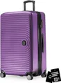 Produktbild: Mitte - Großer Koffer + digitaler Kofferanhänger, Reisekoffer XL Erweiterung, Hardcase Rollkoffer 4 Rollen, Aufgabegepäck max. 130 L TSA-Zahlenschloss,Aubergine