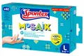 Produktbild: Spontex Mosaik Einmalhandschuhe aus Nitril, latexfrei, ungepudert, besonders resistent, vielseitig einsetzbar, blau, Größe L, 40er Pack