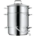 Produktbild: WMF Entsafter Dampfentsafter Induktion 7l, Fruchtentsafter mit Glasdeckel 25 cm, Cromargan Edelstahl poliert