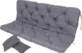 Produktbild: TexDeko® Bankauflage mit Rückenlehne für Hollywoodschaukel 150 x 50 x 56cm Gartenschaukelkissen gemütliche Sitzauflage Gartenbankauflage Polsterauflage wasserabweisend UV-beständig (Grau)