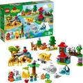 Produktbild: LEGO 10907 DUPLO Tiere der Welt, Tier Spielzeug für Kleinkinder im Alter von 2 - 5 Jahren, Lernspielzeug mit 15 Tierfiguren, Flugzeug und vielem mehr - Beige
