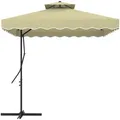 Produktbild: Outsunny Sonnenschirm,, Beige, Metall, 243x243 cm, Sonnen- & Sichtschutz, Sonnenschirme, Ampelschirme