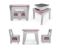 Produktbild: Juskys Kindersitzgruppe Milou mit 2 Stühlen, Tisch & Stauraum - Holz Sitzgruppe für Kinder - Rosa