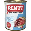 Produktbild: Rinti Kennerfleisch mit Geflügelherzen Hunde Nassfutter getreidefrei: 12 x 800 g
