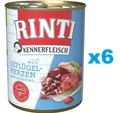 Produktbild: 6x800 g RINTI Kennerfleisch Geflügelherzen Nassfutter getreidefrei alle Rassen