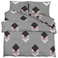 Produktbild: vidaXL Bettwäsche Set, Bettbezug in elegantem Look, Deckenbezug Kissenbezug mit verstecktem Knopfverschluss, Bettdeckenbezug Duvetbezug, Grau Baumwolle 220x240cm Baumwolle