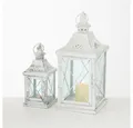 Produktbild: BOLTZE Windlicht Windlicht Laterne 2er Set Indoor Metall weiß ca. 40 hoch