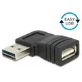 Produktbild: DeLOCK EASY-USB - USB Adapter - EASY-USB Typ A 2,0 (M) -> USB Typ A 2,0 (W) gewinkelt links /rechts (65522)