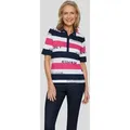 Produktbild: Poloshirt RABE, Damen, Gr. 44, pink (magenta), Jersey, Obermaterial: 100% Baumwolle, colorblocking, tailliert hüftbedeckend, Rundhals, Shirts, mit Colorblocking