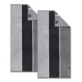 Produktbild: 2 Stück Joop! Frottier Handtuch 1658-97 Lines Schwarz 50x100