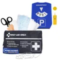 Produktbild: First Aid Only Kfz Verbandtasche DIN 13164 inkl. 5-in-1 Parkscheibe | Auto Verbandskasten als Erste Hilfe Set für HU (StVO-konform) | Notfalltasche für Auto und Motorrad | P-10019