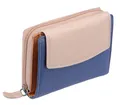 Produktbild: GlücksNugget Geldbörse Leder Damenbörse LEMONDO, hellblau-mandarine-beige