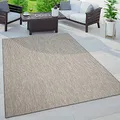 Produktbild: Paco Home Outdoor Teppich, Wetterfest Pflegeleicht Küchenteppich Ideal für Terrasse Balkon Garten, Flachgewebe Sisaloptik Modern Einfarbig meliert, Grösse:120x160 cm, Farbe:Grau
